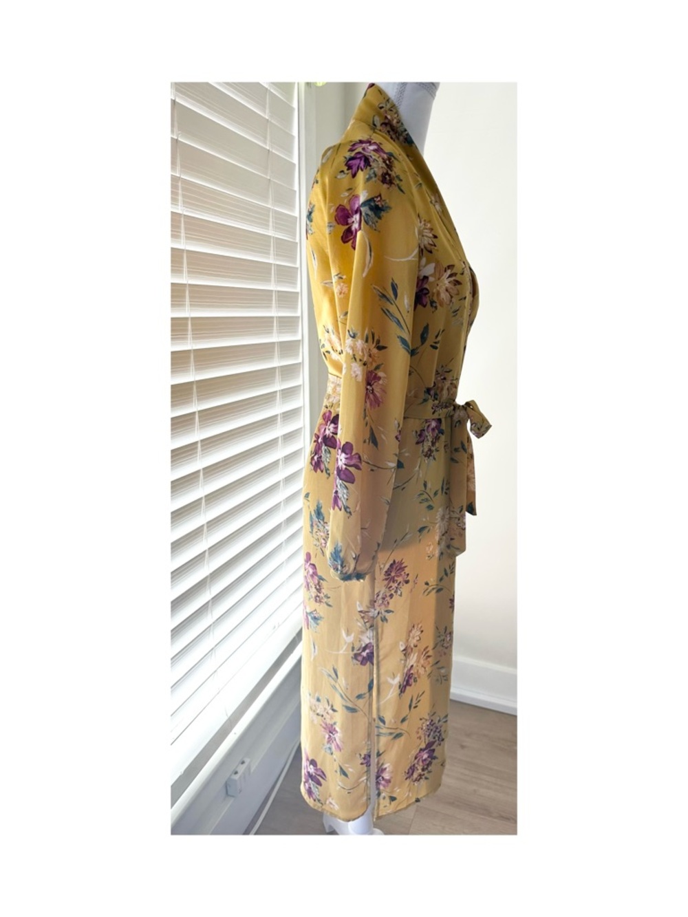 Floral Wrap Dress with Tie - Picture 3 of 5